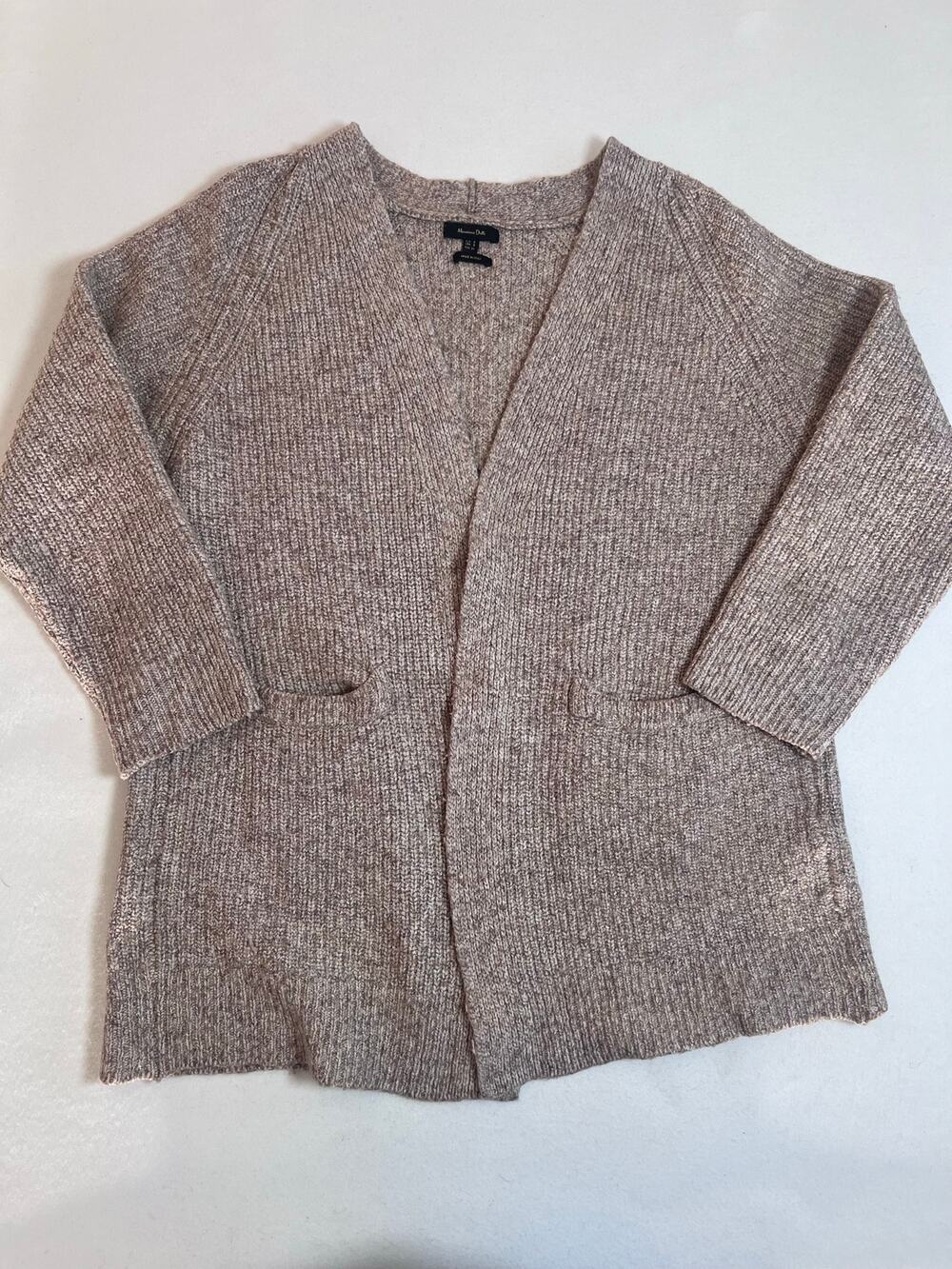Massimo Dutti Womens S Wool Cashmere Open Front Cardigan Made Italy Quiet Luxury